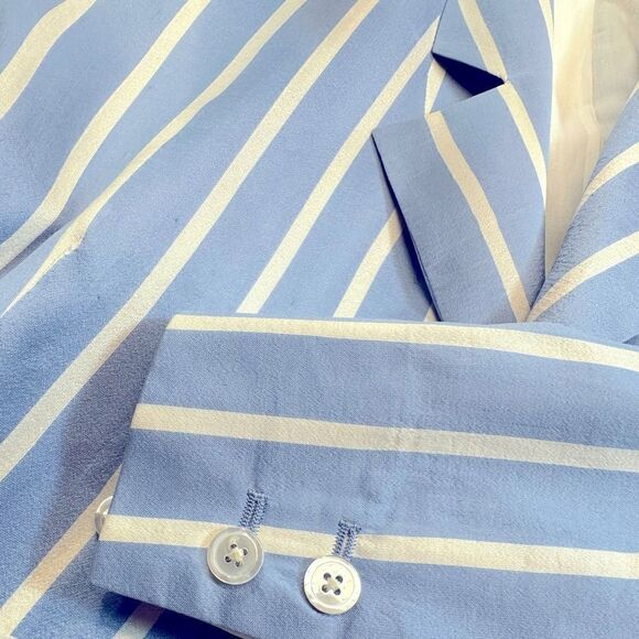 Ralph Lauren Spring 2006 Runway Collection Sky Blue Stripe Silk Cocktail Jacket - Picture 6 of 16